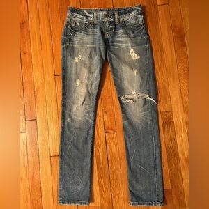 Guess Woman’s Slim Fit Blue Distressed Jeans